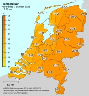 Weerkaart KNMI Temperatuur
