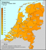Weerkaart KNMI Temperatuur