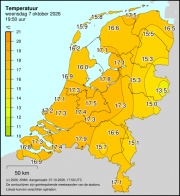 Weerkaart KNMI Temperatuur