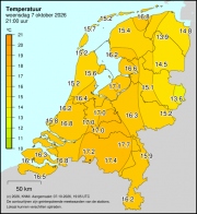 Weerkaart KNMI Temperatuur