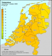 Weerkaart KNMI Temperatuur