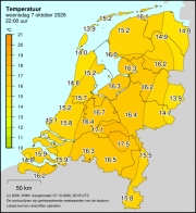 Weerkaart KNMI Temperatuur