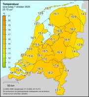 Weerkaart KNMI Temperatuur