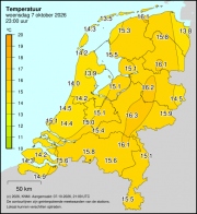 Weerkaart KNMI Temperatuur