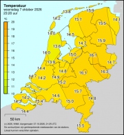 Weerkaart KNMI Temperatuur
