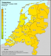 Weerkaart KNMI Temperatuur