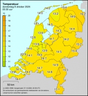 Weerkaart KNMI Temperatuur