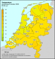Weerkaart KNMI Temperatuur