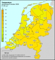 Weerkaart KNMI Temperatuur