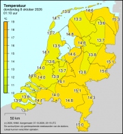 Weerkaart KNMI Temperatuur