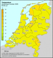 Weerkaart KNMI Temperatuur