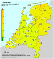 Weerkaart KNMI Temperatuur