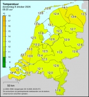 Weerkaart KNMI Temperatuur