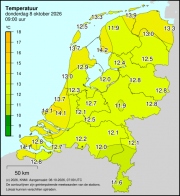Weerkaart KNMI Temperatuur