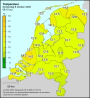 Weerkaart KNMI Temperatuur