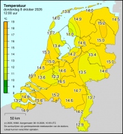 Weerkaart KNMI Temperatuur