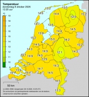 Weerkaart KNMI Temperatuur