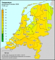 Weerkaart KNMI Temperatuur