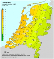 Weerkaart KNMI Temperatuur
