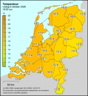 Weerkaart KNMI Temperatuur