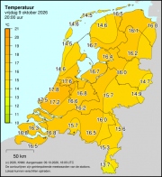 Weerkaart KNMI Temperatuur