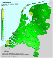 Weerkaart KNMI Temperatuur