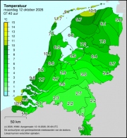 Weerkaart KNMI Temperatuur
