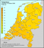 Weerkaart KNMI Temperatuur