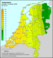 Weerkaart KNMI Temperatuur