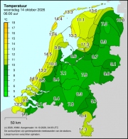 Weerkaart KNMI Temperatuur