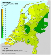 Weerkaart KNMI Temperatuur