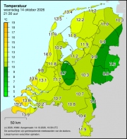 Weerkaart KNMI Temperatuur