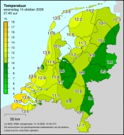 Weerkaart KNMI Temperatuur