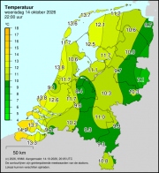 Weerkaart KNMI Temperatuur
