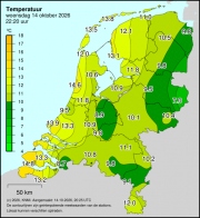 Weerkaart KNMI Temperatuur