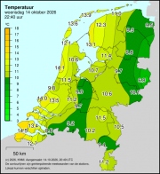 Weerkaart KNMI Temperatuur