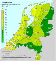 Weerkaart KNMI Temperatuur