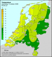 Weerkaart KNMI Temperatuur