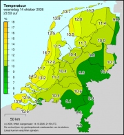 Weerkaart KNMI Temperatuur