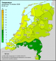 Weerkaart KNMI Temperatuur