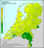 Weerkaart KNMI Temperatuur
