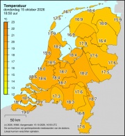 Weerkaart KNMI Temperatuur