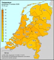 Weerkaart KNMI Temperatuur
