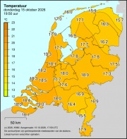 Weerkaart KNMI Temperatuur