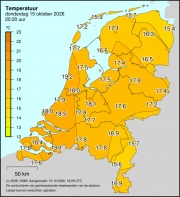 Weerkaart KNMI Temperatuur