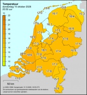 Weerkaart KNMI Temperatuur