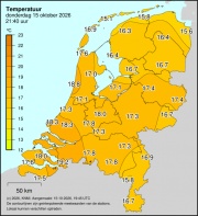 Weerkaart KNMI Temperatuur