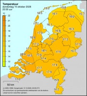 Weerkaart KNMI Temperatuur