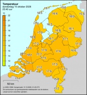 Weerkaart KNMI Temperatuur