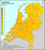 Weerkaart KNMI Temperatuur
